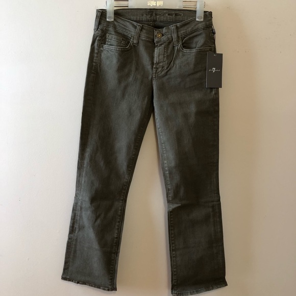 NWT Seven For All Mankind Women’s Twill Crop Flare Pants - Picture 1 of 5